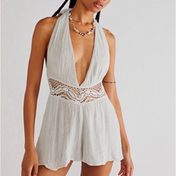 NWOT Jens Pirate Booty X Free People Scarlet Begonia Romper Z428 - Picture 1 of 5
